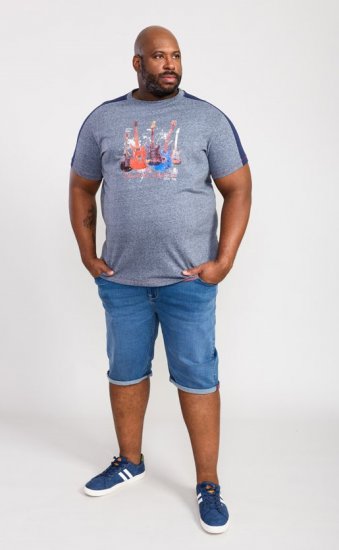 D555 Sharnbrook Electric Legends Guitar Print T-Shirt - Herren-T-Shirts - Herren-T-Shirts in großen Größen