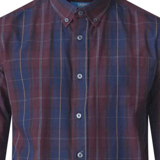 D555 Grady Long Sleeve Check Shirt - Herrenhemden - Herrenhemden in großen Größen