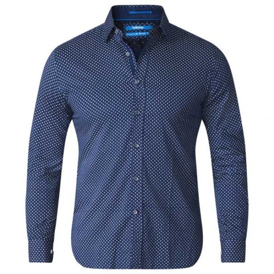 D555 Lavar Long Sleeve Diamond Printed Shirt - Herrenhemden - Herrenhemden in großen Größen