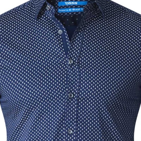 D555 Lavar Long Sleeve Diamond Printed Shirt - Herrenhemden - Herrenhemden in großen Größen