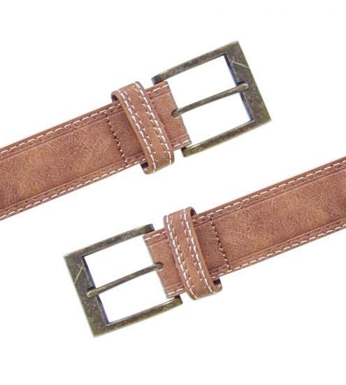 D555 Dylan Tan Bonded Leather Belt - Lange gürtel - Lange Gürtel für Männer