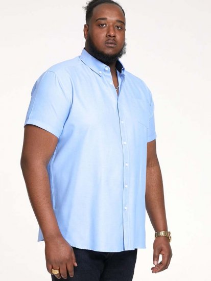 D555 James Short Sleeve Oxford Shirt Sky Blue - Herrenhemden - Herrenhemden in großen Größen