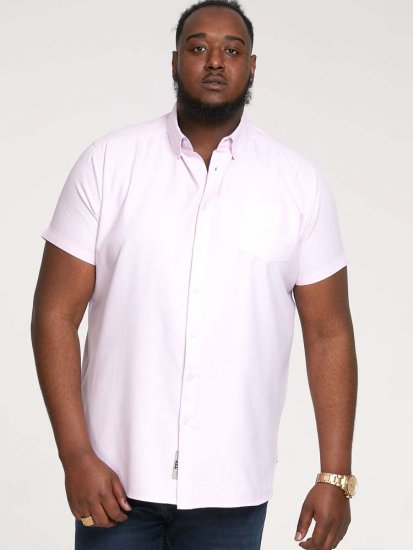 D555 James Short Sleeve Oxford Shirt Pink - Herrenhemden - Herrenhemden in großen Größen