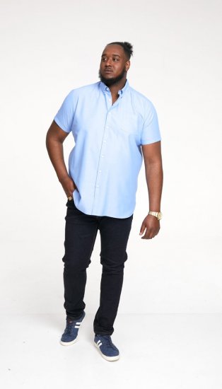 D555 James Short Sleeve Oxford Shirt Sky Blue - Herrenhemden - Herrenhemden in großen Größen