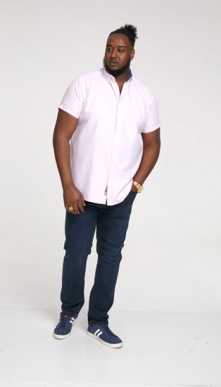 D555 James Short Sleeve Oxford Shirt Pink - Herrenhemden - Herrenhemden in großen Größen