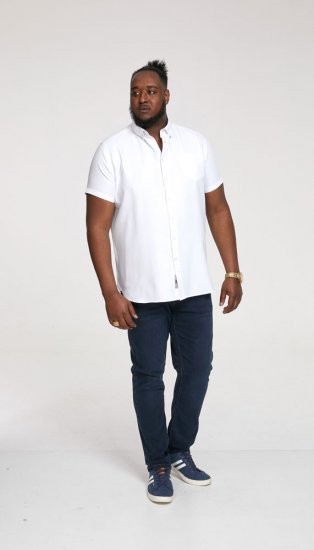 D555 James Short Sleeve Oxford Shirt White - Herrenhemden - Herrenhemden in großen Größen