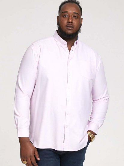 D555 Richard Long Sleeve Oxford Shirt Pink - Herrenhemden - Herrenhemden in großen Größen