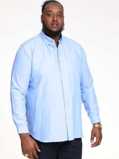 D555 Richard Long Sleeve Oxford Shirt Sky Blue - Herrenhemden - Herrenhemden in großen Größen