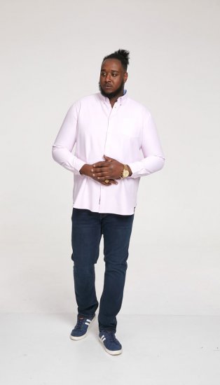 D555 Richard Long Sleeve Oxford Shirt Pink - Herrenhemden - Herrenhemden in großen Größen