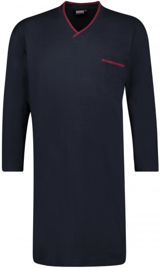 Adamo Bill Long Nightshirt Navy - Herrenunterwäsche & bademode - Herrenunterwäsche & Bademode in großen Größen