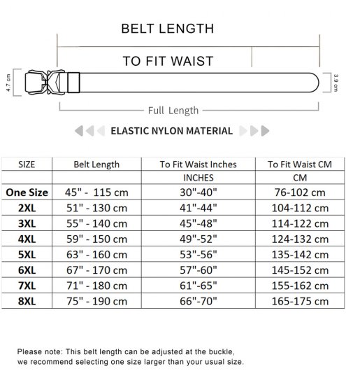 D555 Dale Tactical Stretch Webbing Belt with Heavy Duty Quick Release Buckle Black - Lange gürtel - Lange Gürtel für Männer