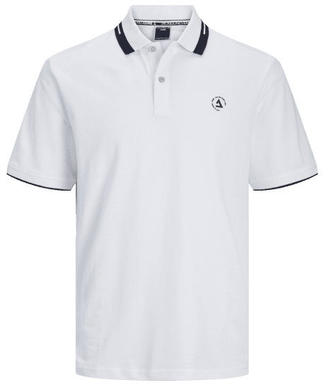 Jack & Jones JCOHASS LOGO Polo White - Polo-Shirts für Herren in großen Größen - Polo-Shirts für Herren in großen Größen