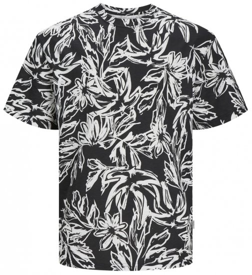 Jack & Jones JORLAFAYETTE AOP T-Shirt Black - Herren-T-Shirts - Herren-T-Shirts in großen Größen