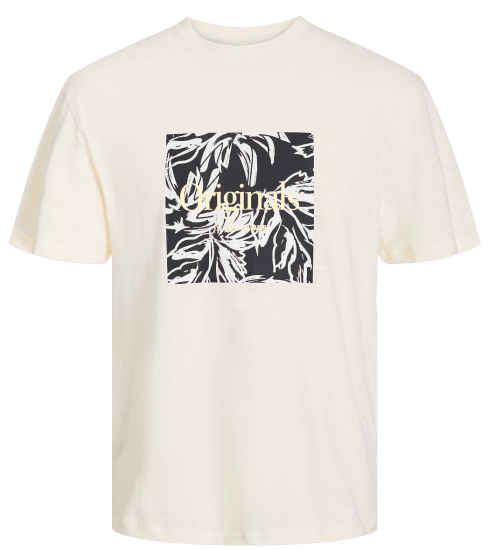 Jack & Jones JORLAFAYETTE BRANDING T-Shirt Buttercream - Herren-T-Shirts - Herren-T-Shirts in großen Größen