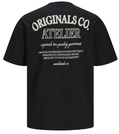 Jack & Jones JORSANTORINI BACK T-Shirt Black - Herren-T-Shirts - Herren-T-Shirts in großen Größen