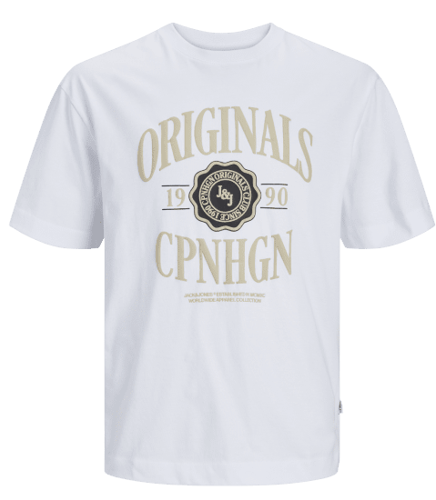 Jack & Jones JORLUCCA BRANDING T-Shirt Bright White - Herren-T-Shirts - Herren-T-Shirts in großen Größen