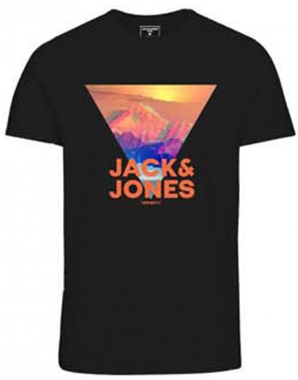 Jack & Jones JCOLOGO PRINT T-Shirt Black - Herren-T-Shirts - Herren-T-Shirts in großen Größen