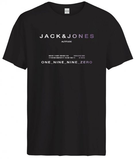 Jack & Jones JCORIOT T-Shirt Black - Herren-T-Shirts - Herren-T-Shirts in großen Größen