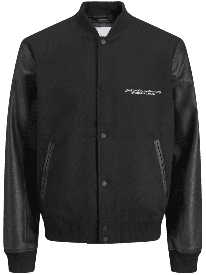 Jack & Jones Ross College Baseball Bomber Jacket Black - Herren jacken - Herren Jacken in großen Größen