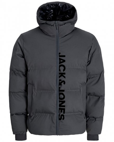 Jack & Jones Kaito Puffer Jacket Asphalt With Print - Herren jacken - Herren Jacken in großen Größen