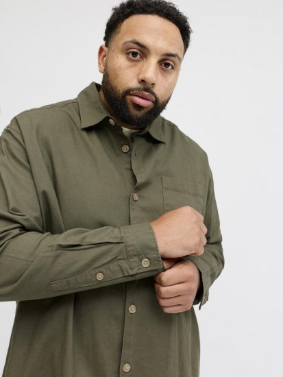 Jack & Jones Tristan Overshirt khaki - Herrenhemden - Herrenhemden in großen Größen