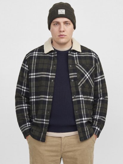 Jack & Jones Zac Teddy Overshirt Grün - Herren jacken - Herren Jacken in großen Größen