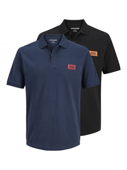 Jack & Jones Rush Poloshirt 2er-Pack schwarz/navyblau - Polo-shirts für herren - Polo-Shirts für Herren in großen Größen