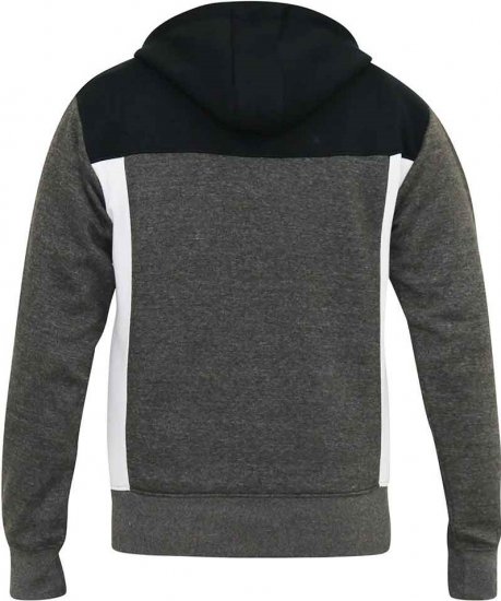 D555 NATHAN Full Zip Hoody With Cut And Sew Detail Black/Charcoal - Herren-sweater und -hoodies - Herren-Sweater und -Hoodies in großen Größen