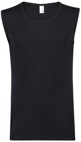 Adamo Royal Fine Ribbed Sleeveless Under-T-shirt Black - Herrenunterwäsche & bademode - Herrenunterwäsche & Bademode in großen Größen