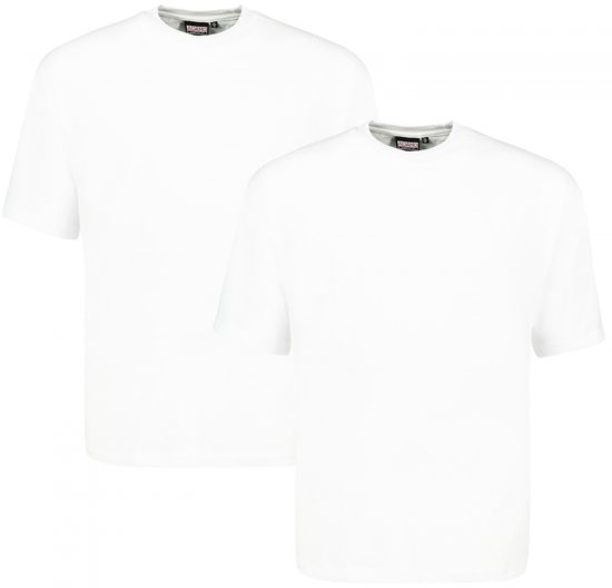 Adamo Marlon Comfort fit 2-pack T-shirt White - Herren-T-Shirts - Herren-T-Shirts in großen Größen
