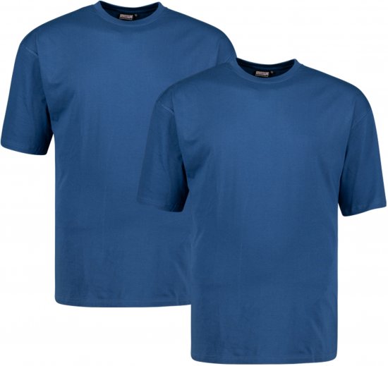 Adamo Marlon Comfort fit 2-pack T-shirt Denim Blue - Herren-T-Shirts - Herren-T-Shirts in großen Größen