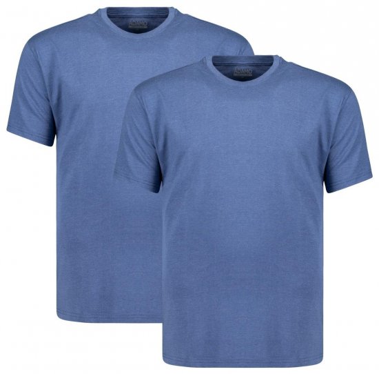 Adamo 129420 T-Shirt 2er-Pack Denimblau - Herren-T-Shirts - Herren-T-Shirts in großen Größen