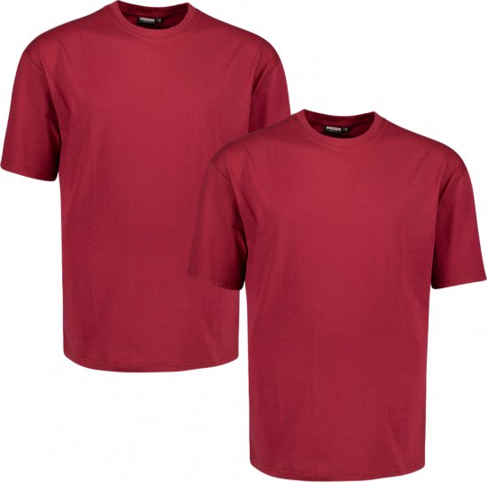 Adamo Marlon Comfort fit 2-pack T-shirt Blackberry - Herren-T-Shirts - Herren-T-Shirts in großen Größen