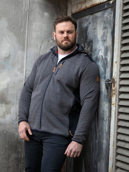 D555 Conrad Detachable Hood Bonded Fleece Zip Through Hoody TALL Navyblau - TALL sweatshirts - TALL Sweatshirts mit Extralänge