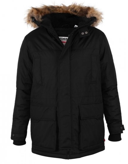 D555 Lovett Parka Black - Herren jacken - Herren Jacken in großen Größen