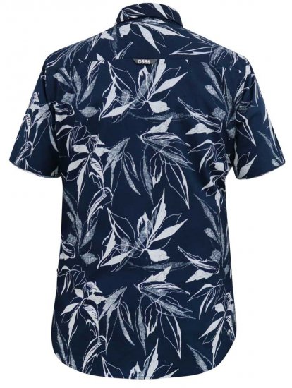 D555 FINLEY Hawaiian AO Print Shirt Navy - Herrenhemden - Herrenhemden in großen Größen