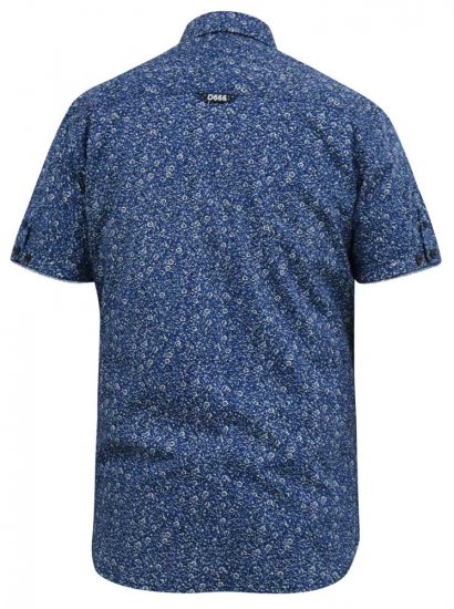 D555 KYLE S/S Micro AO Print Shirt Blue - Herrenhemden - Herrenhemden in großen Größen