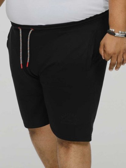 D555 STEFAN1 Elasticated Waist Loop Back Shorts Black - Jogginghosen für herren - Jogginghosen für Herren in großen Größen