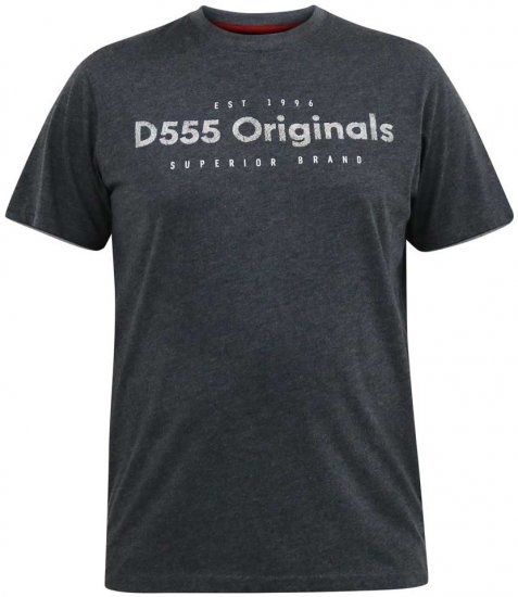 D555 ALFRED 2-Pack Brand Carrier Printed Crew Neck T-Shirts - Herren-T-Shirts - Herren-T-Shirts in großen Größen