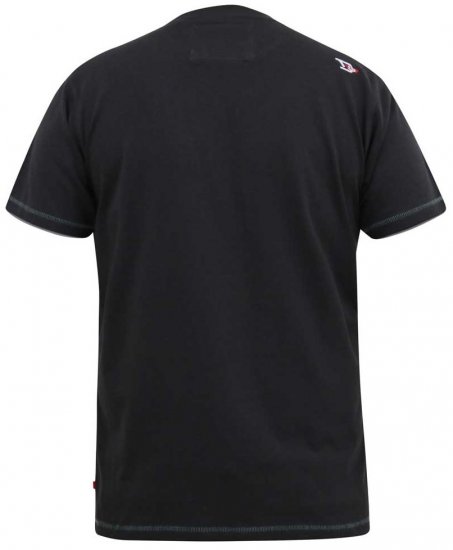 D555 CORTEX California Snake Printed Crew Neck T-Shirt Washed Black - Herren-T-Shirts - Herren-T-Shirts in großen Größen