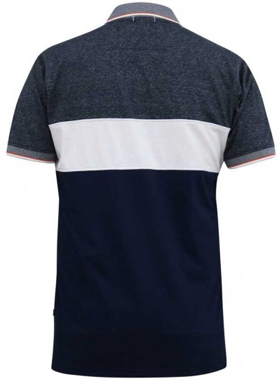D555 EMERSON Cut And Sew Polo With Jacquard Collar Navy - Polo-shirts für herren - Polo-Shirts für Herren in großen Größen