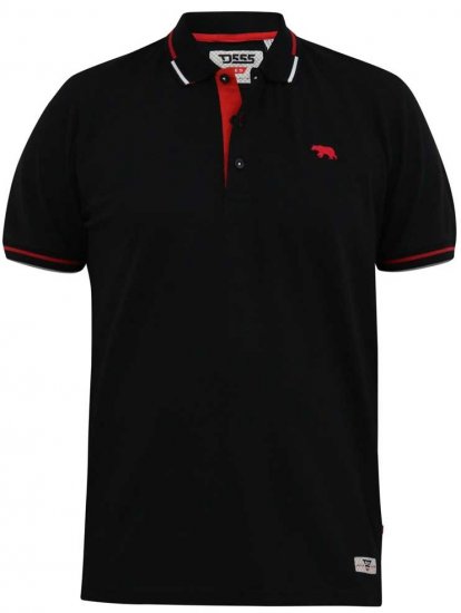 D555 SALFORD 2 Pique Polo Black - Polo-shirts für herren - Polo-Shirts für Herren in großen Größen