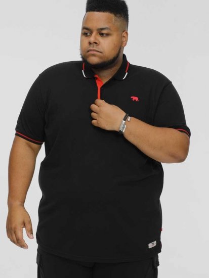 D555 SALFORD 2 Pique Polo Black - Polo-shirts für herren - Polo-Shirts für Herren in großen Größen
