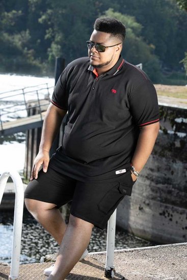 D555 SALFORD 2 Pique Polo Black - Polo-shirts für herren - Polo-Shirts für Herren in großen Größen