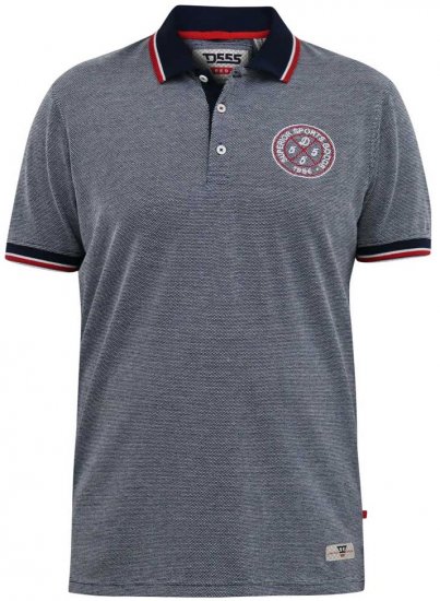 D555 KEMSTON Birds Eye Pique Polo Navy/White - Polo-shirts für herren - Polo-Shirts für Herren in großen Größen