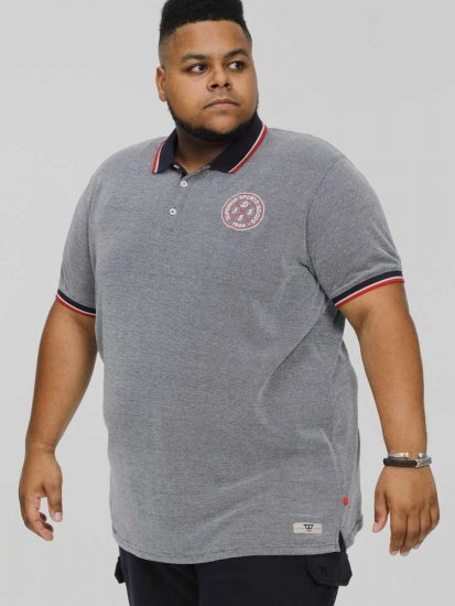 D555 KEMSTON Birds Eye Pique Polo Navy/White - Polo-shirts für herren - Polo-Shirts für Herren in großen Größen