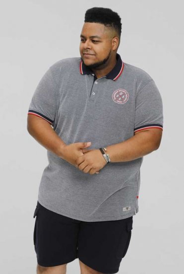 D555 KEMSTON Birds Eye Pique Polo Navy/White - Polo-shirts für herren - Polo-Shirts für Herren in großen Größen