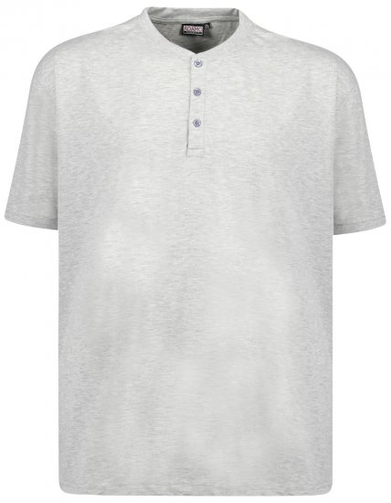 Adamo Silas Regular fit Serafino T-shirt Grey - Herren-T-Shirts - Herren-T-Shirts in großen Größen
