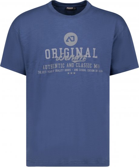 Adamo Sandro Regular fit Slub effect T-shirt Indigo Blue - Herren-T-Shirts - Herren-T-Shirts in großen Größen