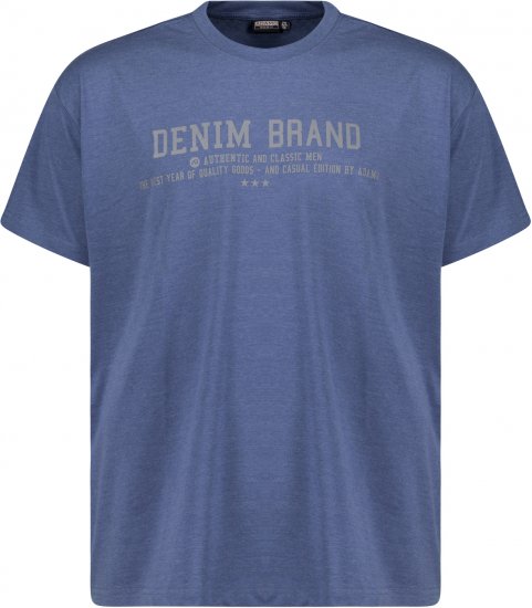 Adamo Simon Regular fit Printed T-shirt Denim Blue - Herren-T-Shirts - Herren-T-Shirts in großen Größen